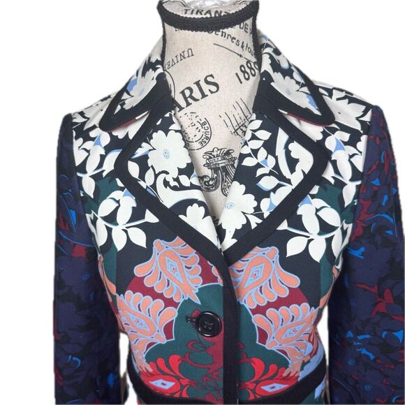 Anthropologie Elevenses Florilege Floral Coat RARE Sold Out Boho Twee Size 0 - Picture 3 of 12